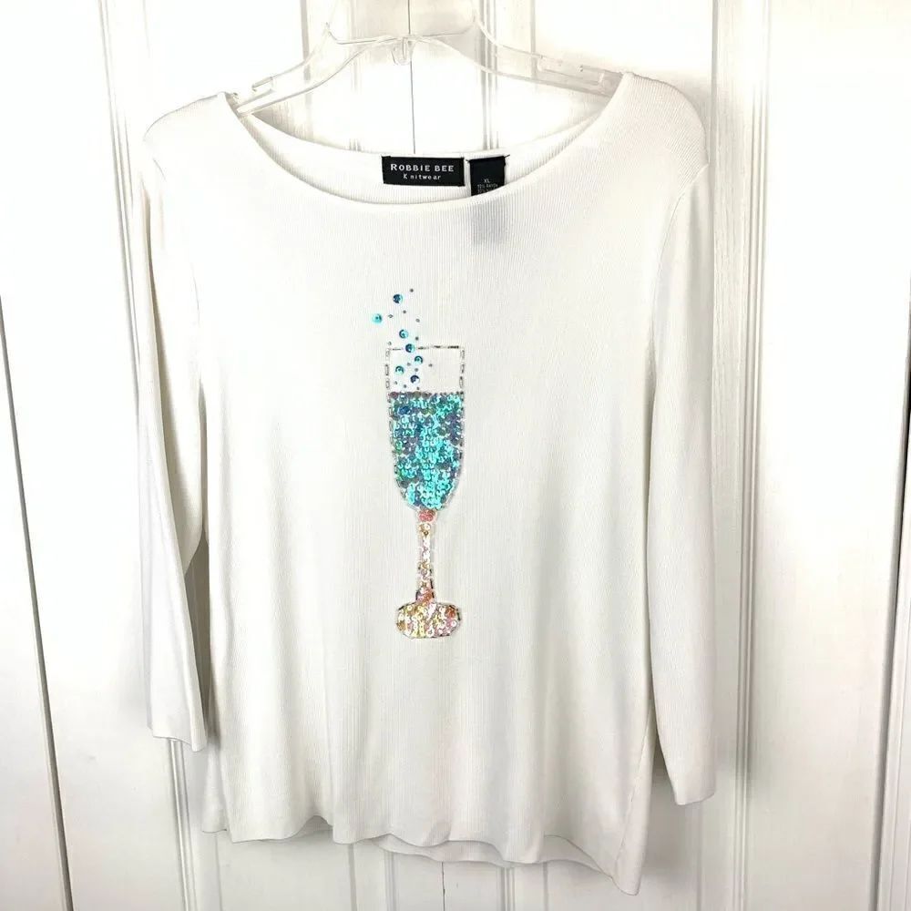 Robbie Bee Embellished Knit Top